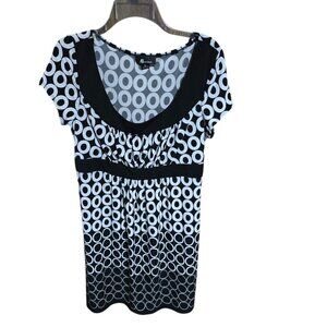 AB Studios Black & White Dress Lined Size XL NWOT